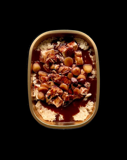 Red Wine Chicken - Cauliflower Mash - Braised Carrots